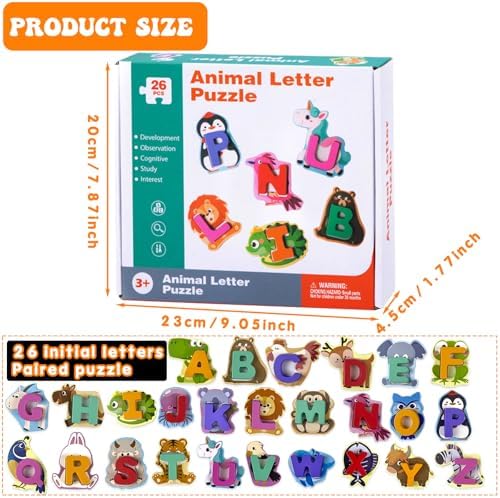 Montessori Alphabet Learning Toys for Kids Ages 3-8, Educational Puzzles for Toddlers Preschool Boys Girls, Letter Recognition Games