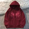 Retro Spider Print Fleece Hooded Sweater Autumn and Winter 2026 New Trendy Brand Loose Niche High Street Jacket