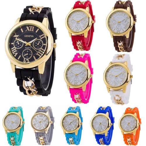 

CdyBox Unisex Watches with Silicone Bands, Wholesale Assortment of 10 Quartz Jelly Gel Bracelets