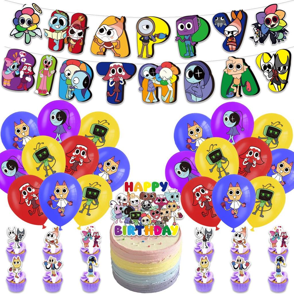 Dandy's World-Themed Birthday Party Decorations: Balloons, Party Banners, Backdrops, and Party Decorations