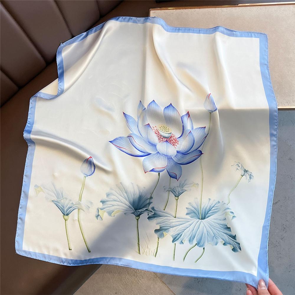 Elegant Yellow Neck Scarf 70x70cm Head Wrap Hair Band Breathable Shawl  for Women