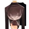 Half Turtleneck Base Blouse for Women Latest Womens Single Color Velvet Long-sleeved T-shirt Thermal Inner Waist Top