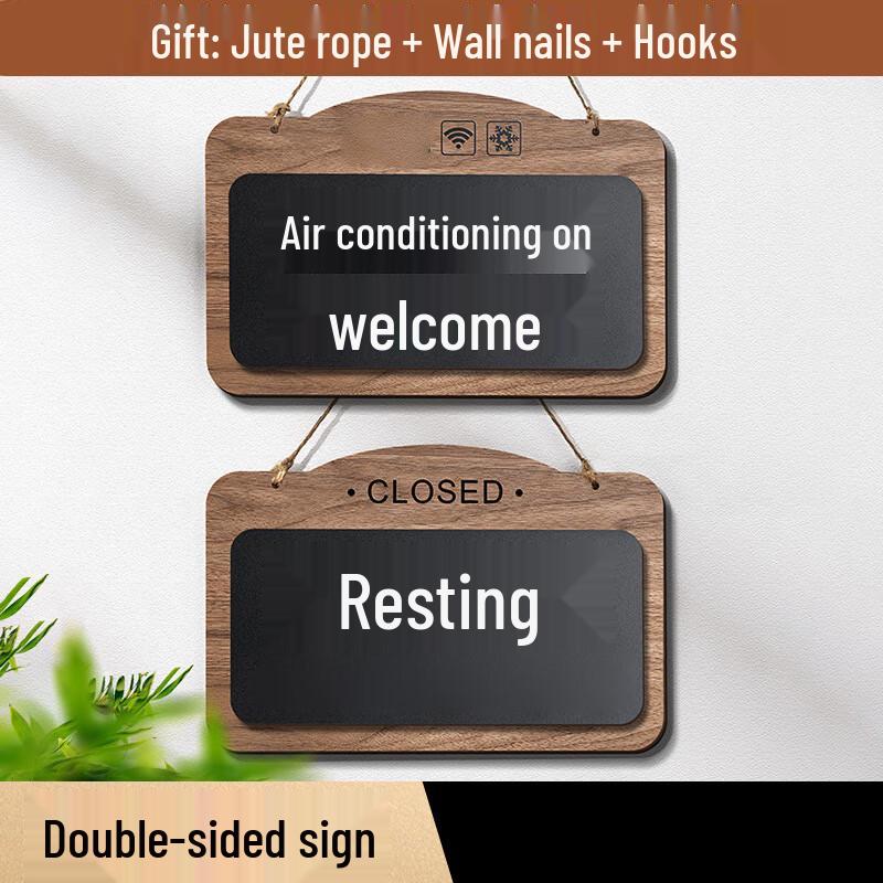 Frosted Black Acrylic Business Status Hanging Sign