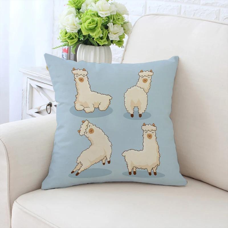 Cute Cartoon Alpaca Pillowcase Car Ornaments Office Living Room Sofa Home Pillowcase