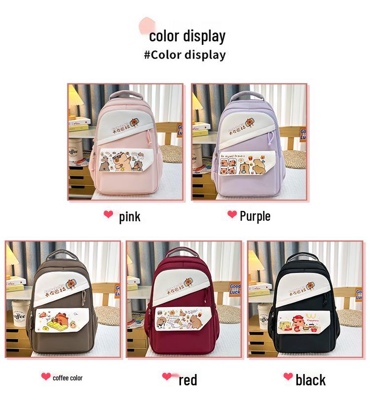 2025 Japanischer Niedlicher Capybara Rucksack: Leicht & Süß für Junior- und Senior-Highschool-Schüler