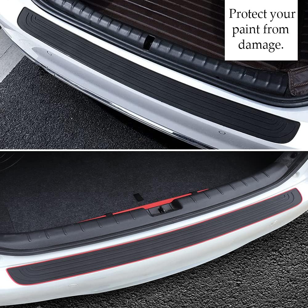 Car Rear Bumper Protector Guard, Universal Rubber Scratch Resistant Trunk Door Entry Guards Accessory Trim Cover, Scratch-Resistant Boot Sill