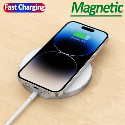 1pc Fast Charger Original Magnetic Wireless Charging Device For iPhone 16 15 14 13 Pro Max Mini USB C 8 Plus XR X XS MAX Airpods