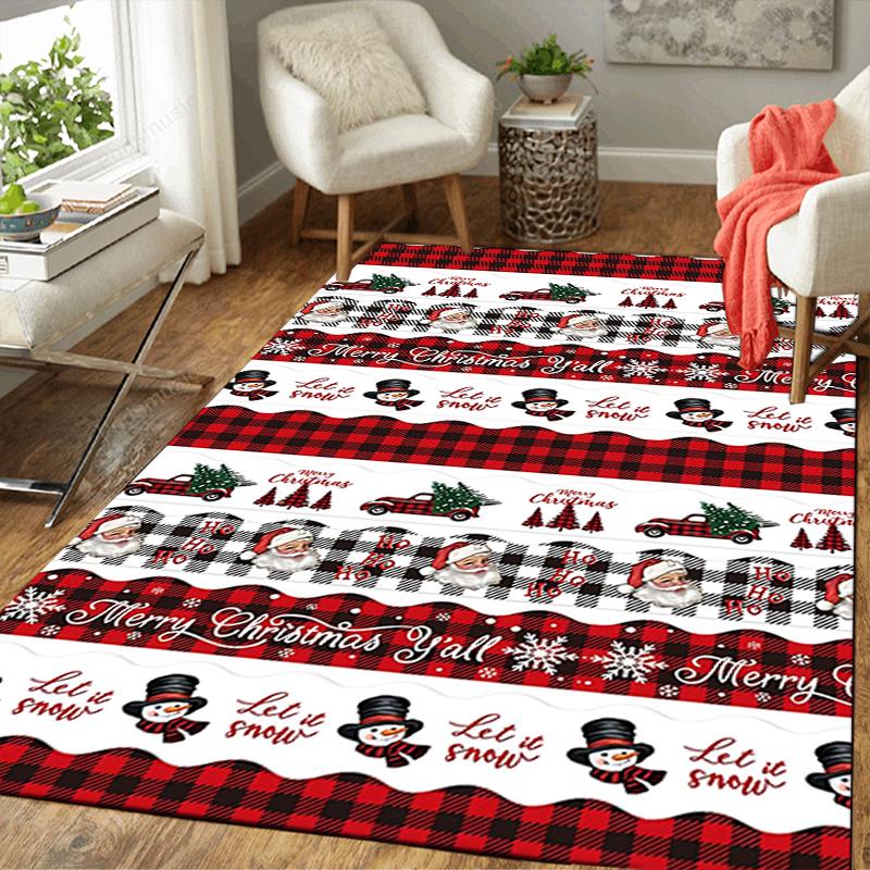 1Pc Santa Claus Chimney Rug Office Carpet Indoor Outdoor Doormat Nonslip Soft And Comfortable Living Room Christmas Halloween Gift D9188