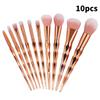 10 Girl Piece Makeup Brush Set Gradient Finish Durable Plastic Supplies Handles