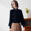 Women's Mock Neck Cashmere Lantern Sleeve Sweater