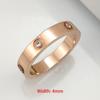 Anillo de Amor Clásico para Mujeres Hombres Pareja Acero Inoxidable Chapado en Oro de 18K Anillos de Cristal Circonita Cúbica Anillo de Boda Joyería de Lujo