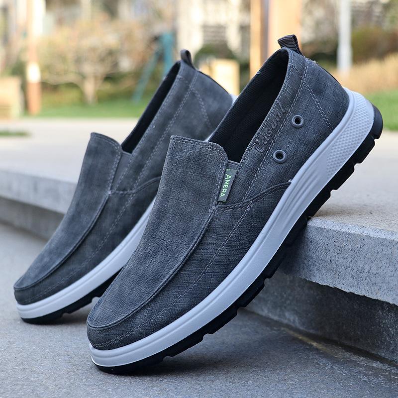 

Spring and Autumn Men s Canvas Shoes Breathable and Comfortable Soft-soled Men s Cloth Shoes One Pedal Casual Lazy Shoes Polyurethane Men s Shoes 39