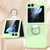 Solid Color Folding With Finger Ring Buckle Case For Samsung Z Flip 6 5 Zflip 5 Z Flip4 Z Flip 3 5G Shockproof Matte Clear Cover
