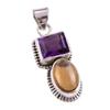 Natural Citrine, Amethyst Gemstone Handmade 925 Solid Silver Pendant 1.50'' q5W78