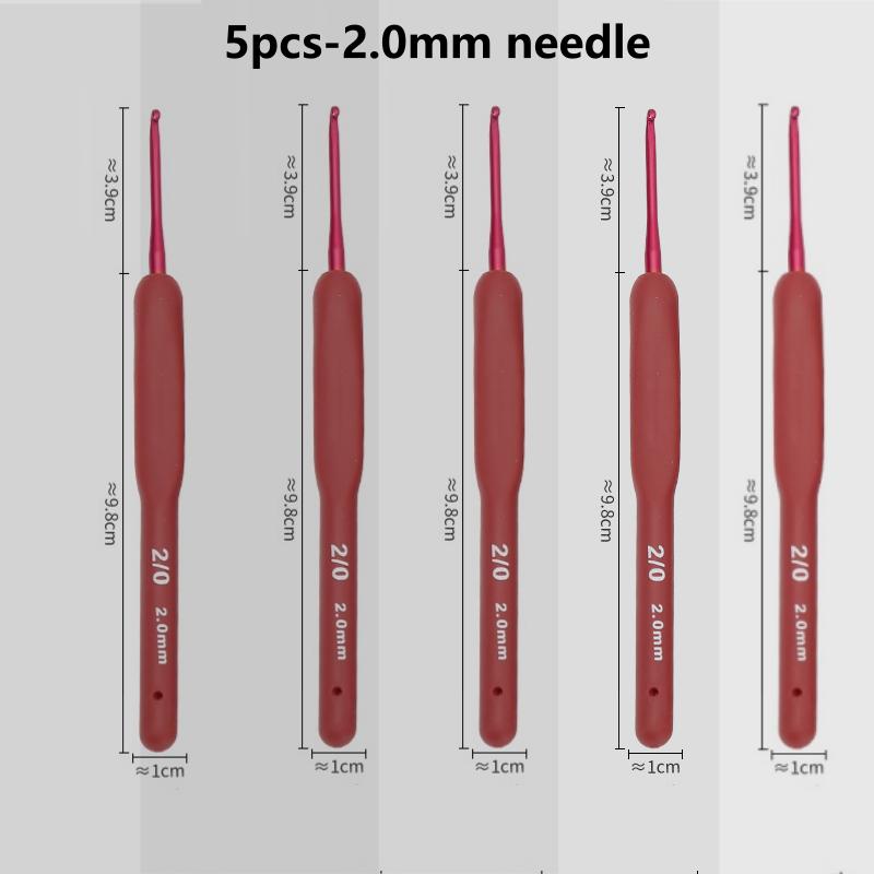 Silicone Crochet Hooks Set Needle Handle Frosted Aluminum Handmade DIY Hook Head Crochet Sweater Weaving for Beginners