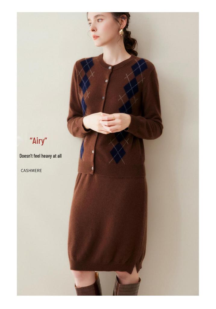 Lekasha 100% Cashmere Elastic Waist Short Skirt