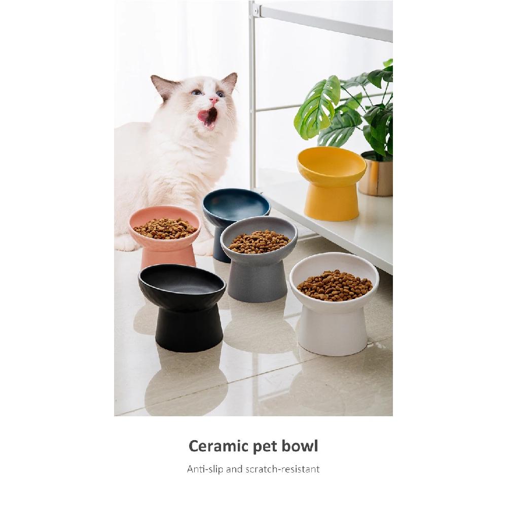 Cat Nordic Style Food Water Bowls Pet Animal Ceramic Eating Dishes High Foot Raised Puppy Cats Matte Bowls Elevated Dog Bowls