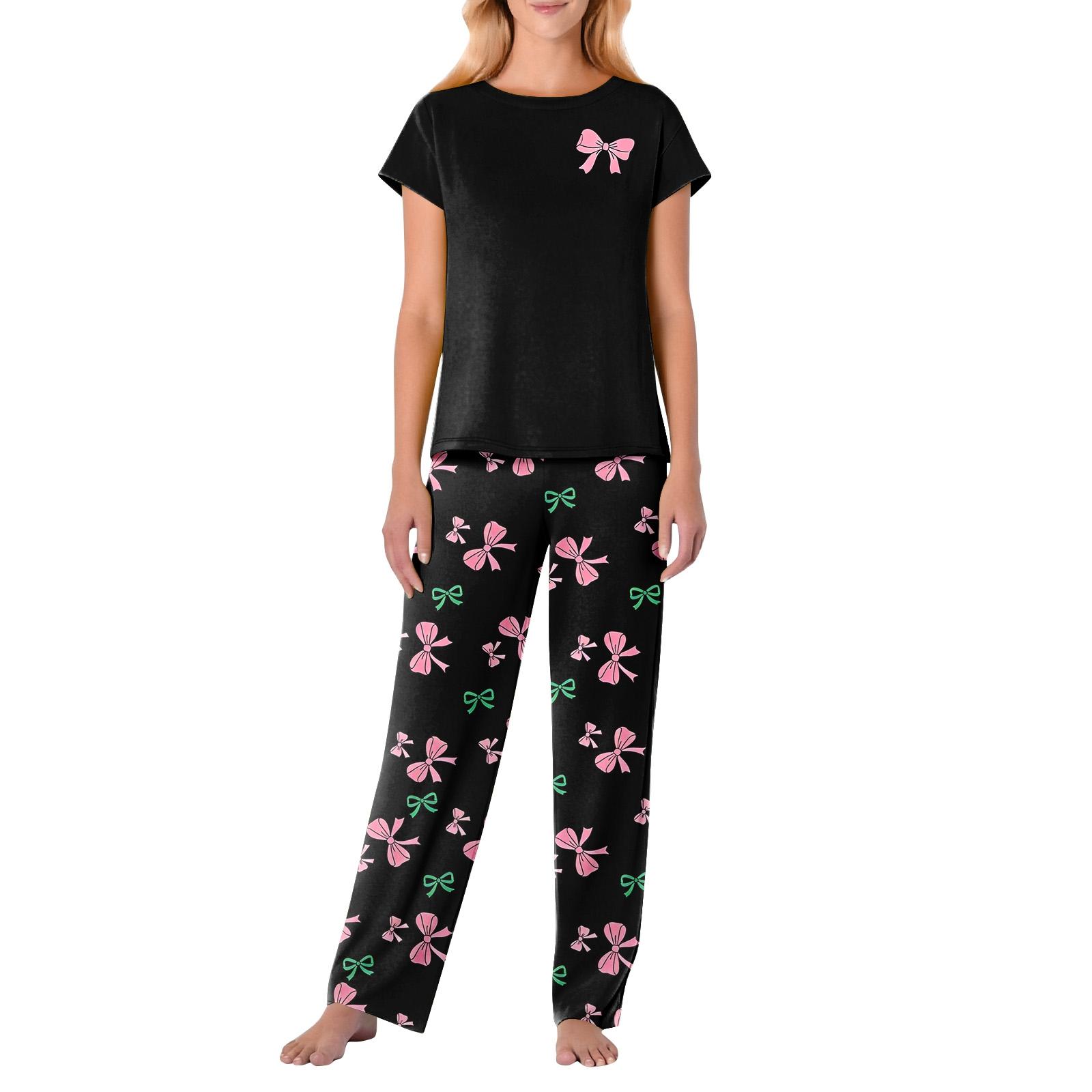 

Жіночий піжамний комплект з коротким рукавом та принтом метелика до Дня святого Валентина XXXL