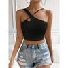 Ny Sommer Casual Temperament Slim Fit Sexy Vest T-skjorte Ermeløs Stropp Topp Allsidig Topp Stroppeløs Kvinner