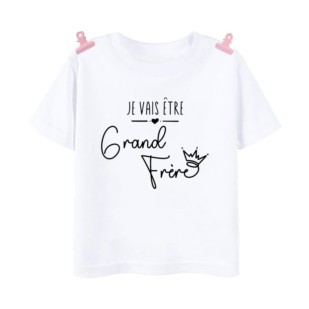 Big Sister Big Brother In Progress French Printed Tshirt Pregnant Announcement Shirt Kids Tshirt Tops Boys Girls Summer Tee