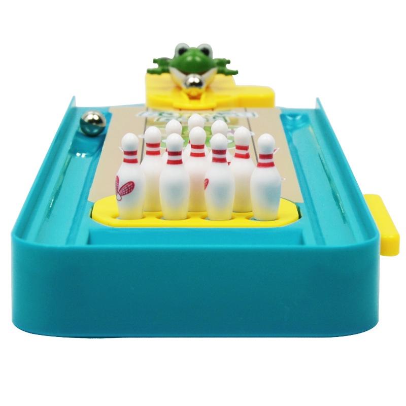 Cute Animal Mini Bowling Set Frog Desktop Toy For Kids, Interactive Learning Game