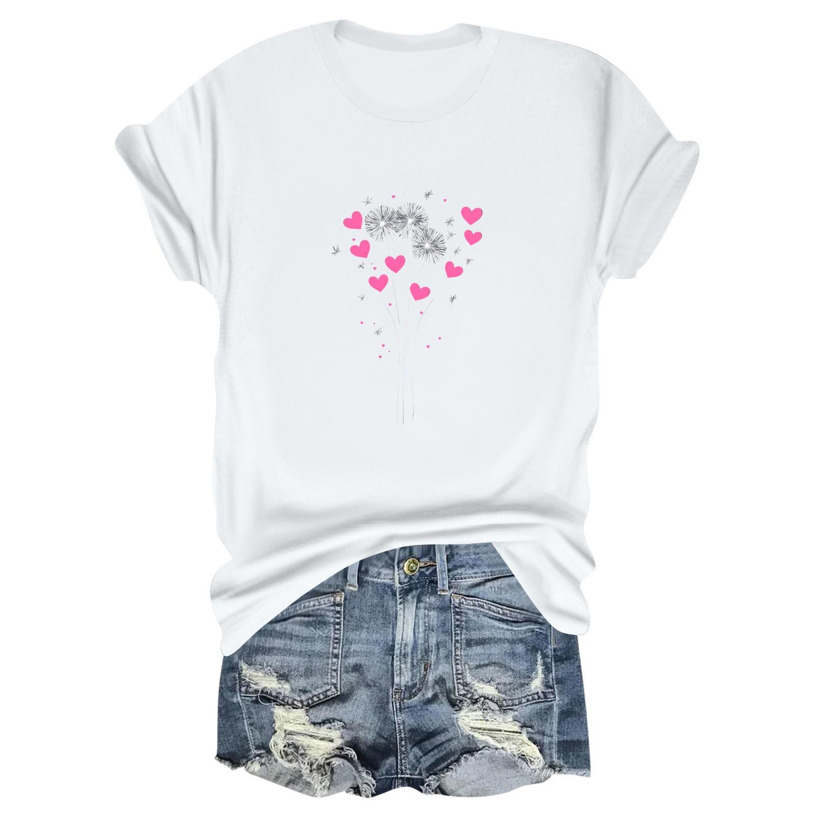 

Женская повседневная футболка с принтом «Цветы и растения», свободная, с круглым вырезом, пуловер, короткий рукав XL белый