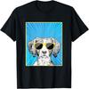 Brittany Spaniel Portrait Pop Art Dog with Sunglasses T-Shirt