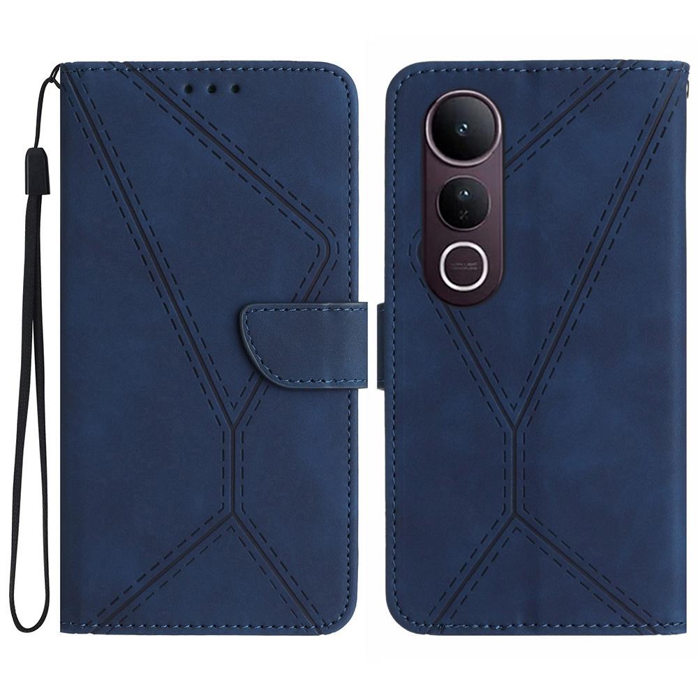 For Vivo V50 Lite 5G Case Skin Touch Lines Imprinted PU Leather Flip Phone Cover