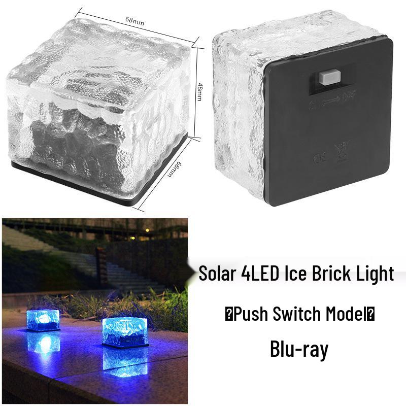 Waterproof Solar Ice Brick Garden Lights: Outdoor Glass Floor Tiles for Decks & Landscapes