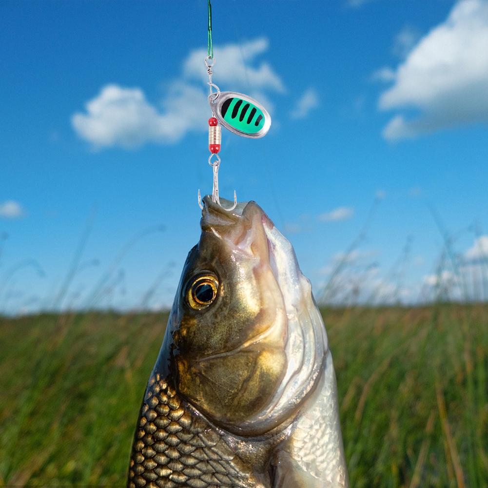 30pcs Metal Spoon Spinner Fishing Lure with Treble Hook Spoonbait Crankbaits Artificial Bait for Bass Trout Perch Pike