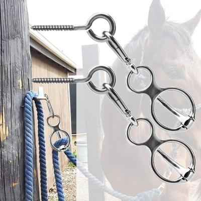 Silver Horse Tie Ring Stainless Steel Tie Horse Buckle  Horse Trailer Accessories