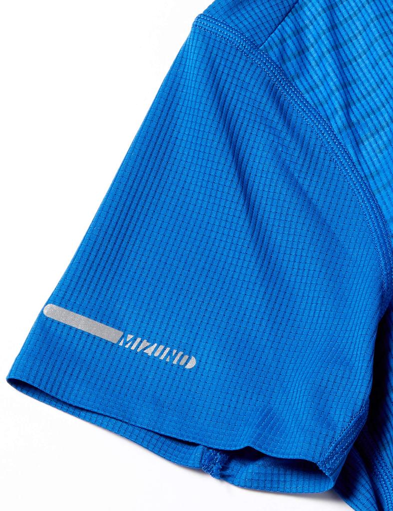 Mizuno Dry Aeroflow Premium Short Sleeve Princess Size S Size Running Wear Men's T-Shirt, Blue, (Japan Small), J2MA0501,