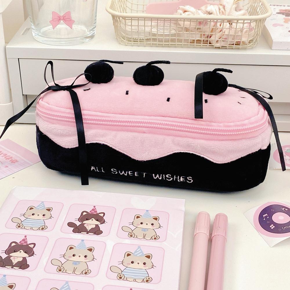 Cherry Cake Pen Bag Large Capacity Stationery Bag New Pen Pouch Students