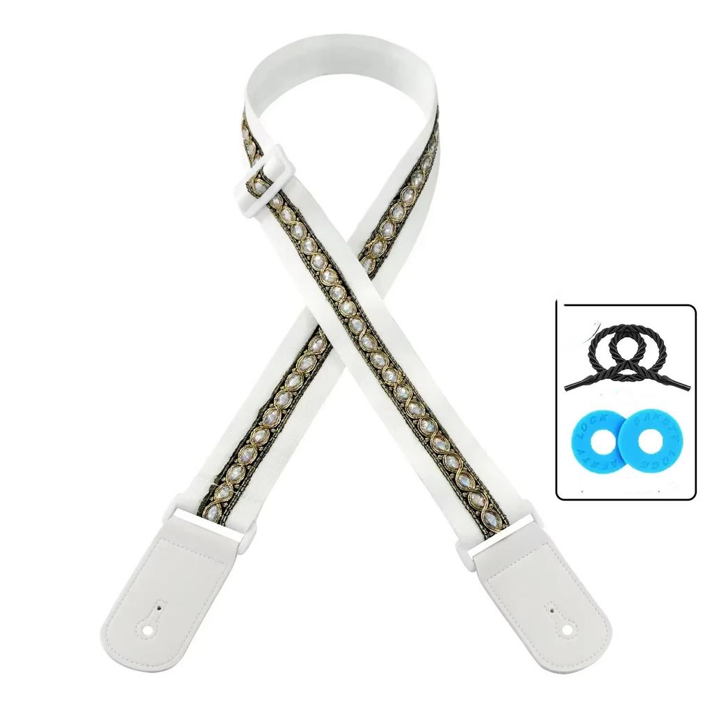 1pc Fashion High Quality Acoustic Guitar Strap Folk Wooden Electric Guitar Shoulder Strap Bass Universal Guitar Accessories