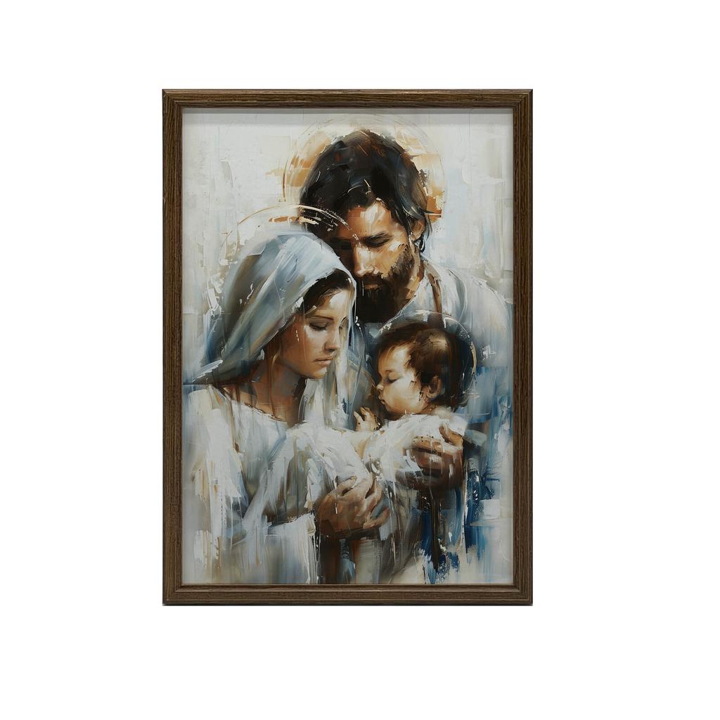 Holy Family - Miracle of Christmas Holy Family - Miracle of Christmas, 30X40 Cm, Wooden Frame Light Oak, Matte Paper 230 Gsm
