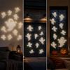 12 Pieces SpecterShaped Wall Decal with Backlit 3D PVC Specter Sticker Indoor Outdoor Halloween