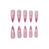 24 Pieces Of Manicure Pink Gradual Change 3D Three-Dimensional Relief Aurora Spice Girl Wind Long Tip Wearing Armor
