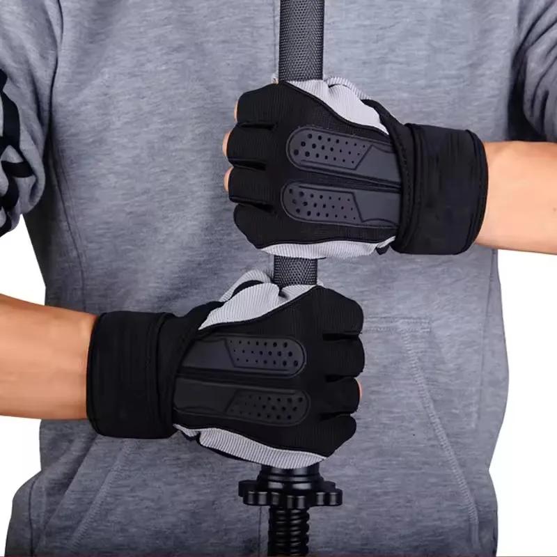 1 Pair Fitness Anti-Slip Half-Finger Gloves Suitable For Cycling Riding Motorcycle Men and Women Skiing Black Gloves