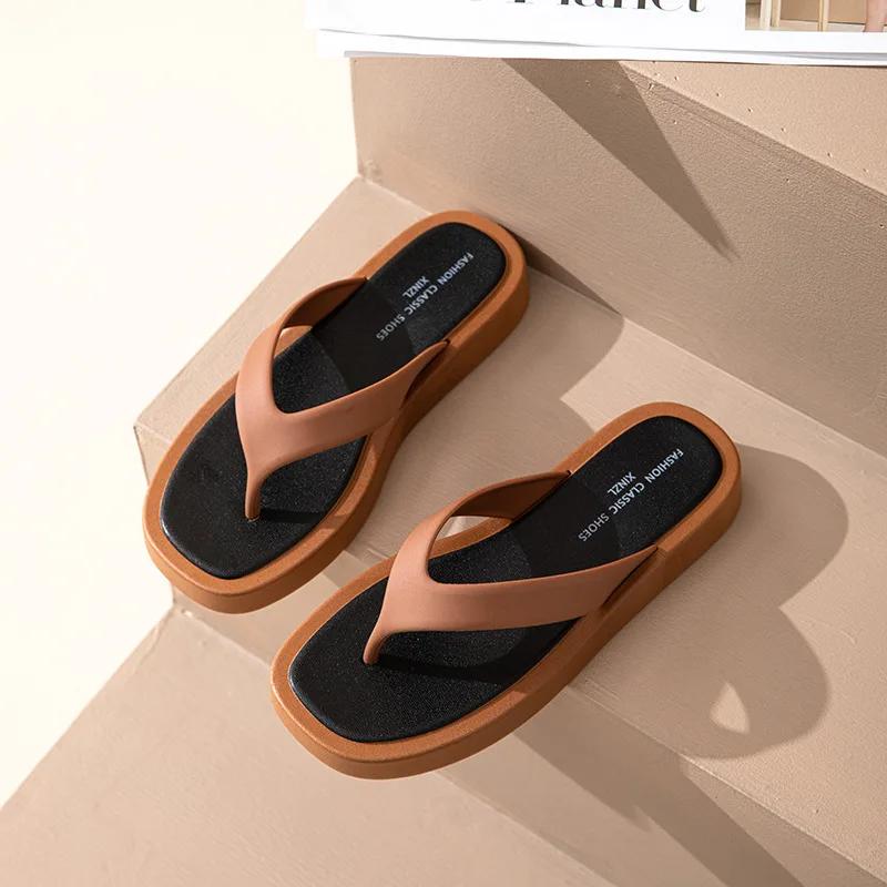 Casual Flip Flops Women Shoes for Outdoor Wear 2025 New Anti Slip and Anti Odor Slippers Women Beach Sandals Summer Women Shoes