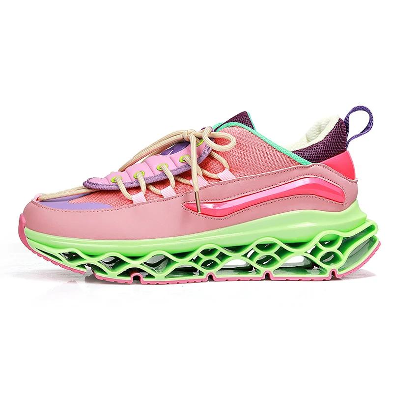 High Quality Men Women Running Shoes With Thick Soles Cushioned Mesh Lace Up Breathable Casual Shoes Luxurious Simple Sneakers