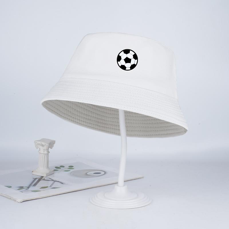 

Soccer-Print Kids Bucket Hat – Soft, Adjustable Sun Hat for Ages 2–6; Casual, Breathable Sports Hat; Kids Gift белый