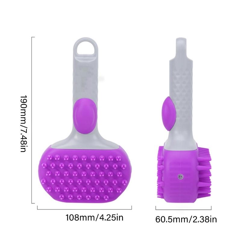 Multifunctional Grooming Brush For Pet Deep Cleaning Massage Comb Nonslip Handle Easyly Clean Various Size