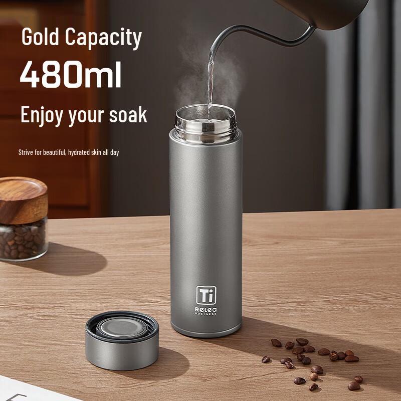 RELEA Men's Pure Titanium Tea Separation Insulated Mug