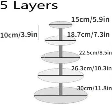 3/4/5/6Tier Acrylic Round Cupcake Stand Clear Birthday Cupcake Stand Holder Dessert Display for Wedding Birthday Christmas Party