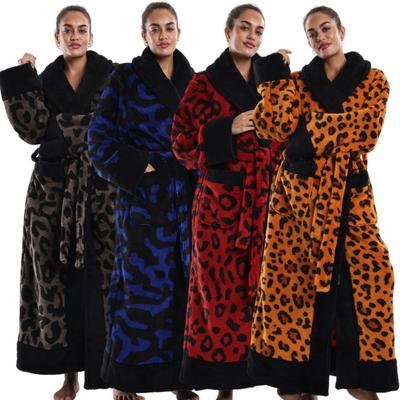 Damskie Szlafroki z Kołnierzem Szalowym Pełnej Długości Polarowy Pluszowy Szlafrok Kąpielowy Domowy Szlafrok Spa z Kieszeniami Puszysty Szlafrok Spa Zimowy Przytulny Ciepły Długi Szlafrok Spa dla Kobiet