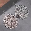 Bohemia Vintage Carve Mandala Flower Antique Silver Color Drop Dangle Earring For Women Girl Antique Hollow Jewelry