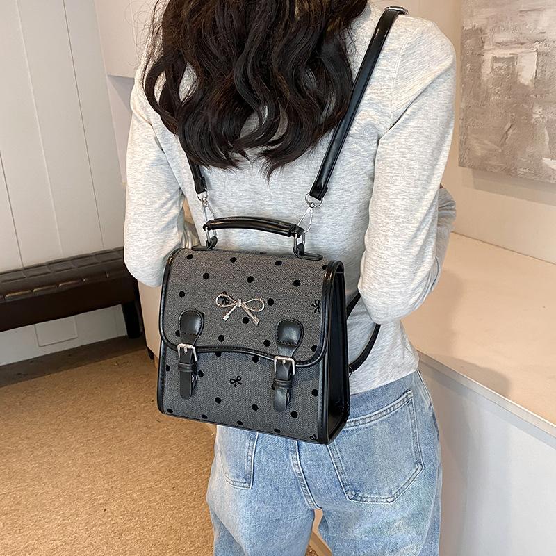 Plecak w stylu college w kropki modny plecak damski letni nowy plecak wszechstronna torba podróżna rekreacyjna