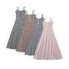 Korean Style Striped Camisole Dress: Elegant, Sleeveless, Off-Shoulder Bodycon Long Skirt
