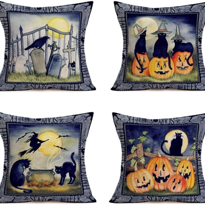 Halloween Decoration Pillowcase Ghost Skull Pillowcase Living Room Decoration Sofa Pillow Pillow Bedside Pillow