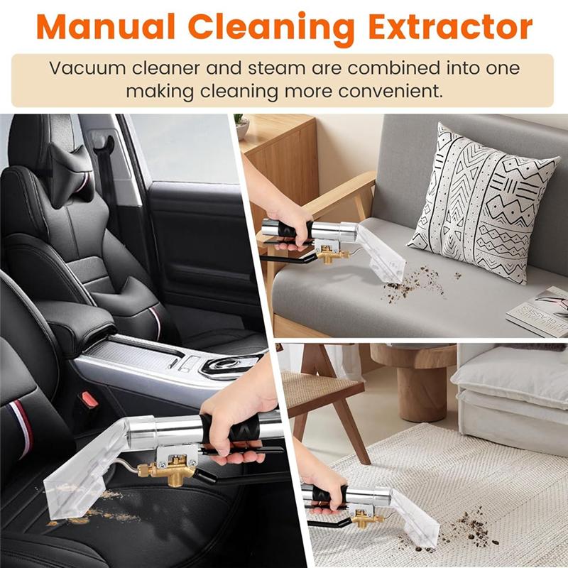 A02V-Multi-Functional Steam Spray Suction Head With 1/4" Quick Disconnect Coupler Valve For Shop Vac Mytee Vacuum Extractors